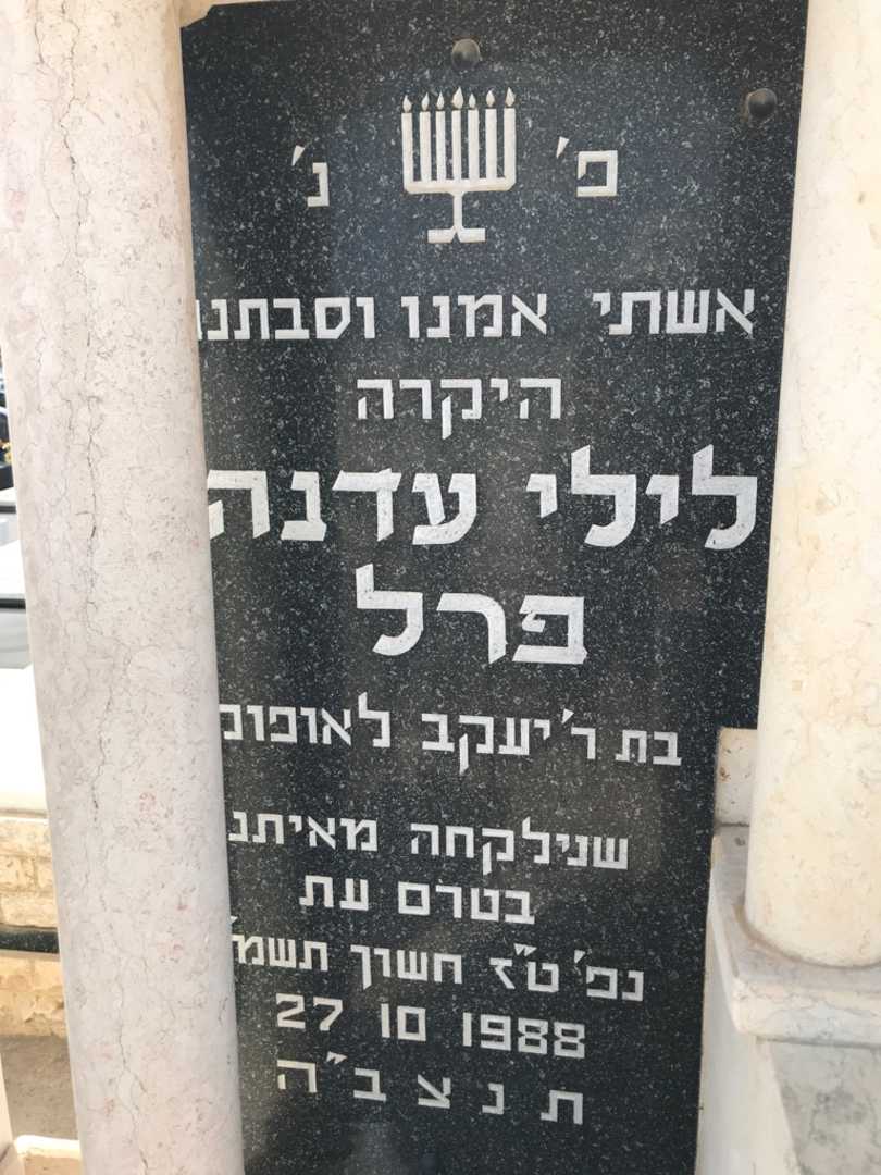 קברו של לילי עדנה פרל. תמונה 4