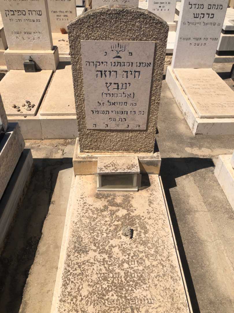 קברו של חיה רוזה "אלכסנדר" יעבץ