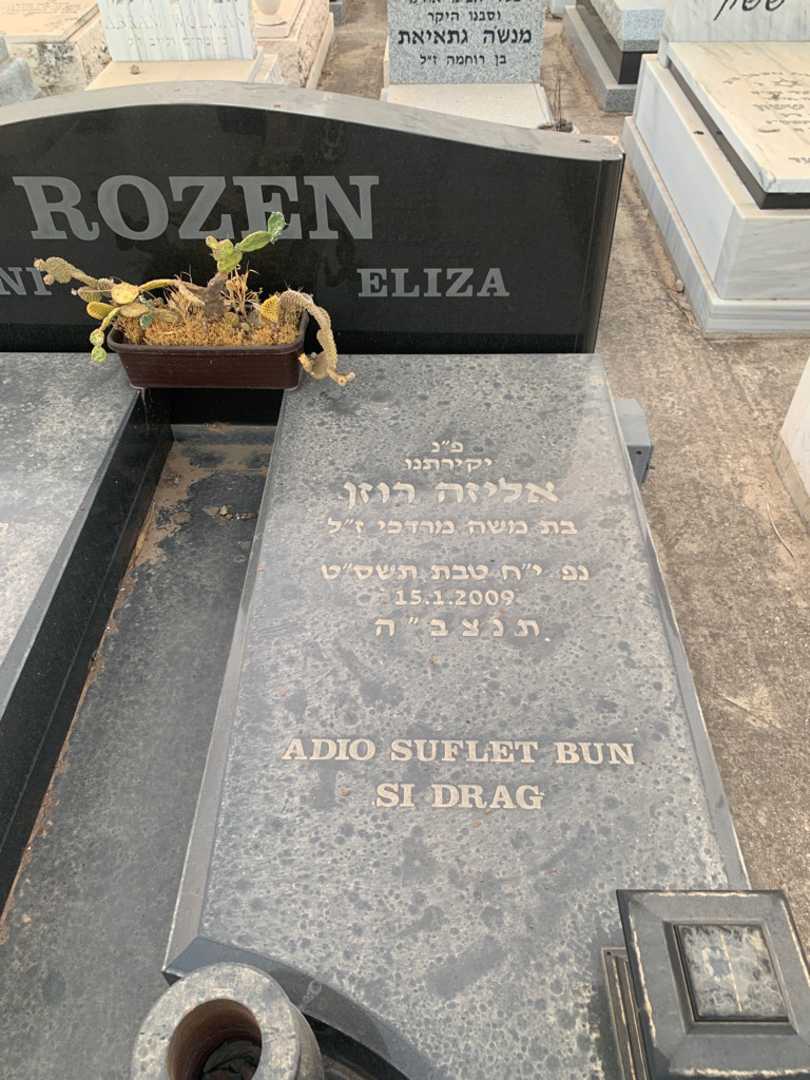 קברו של אליזה רוזן. תמונה 2