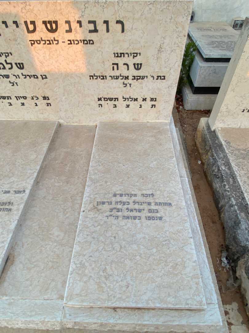 קברו של שרה רובינשטיין. תמונה 1