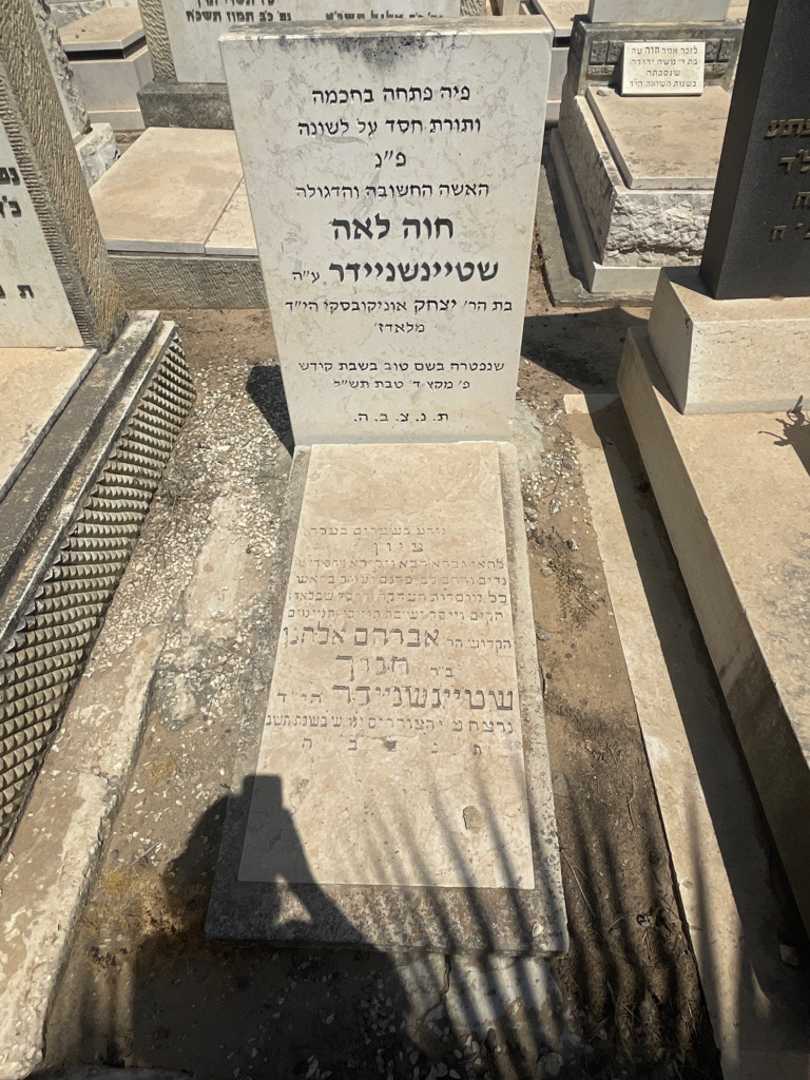 קברו של אברהם אלחנן שטינשניידר