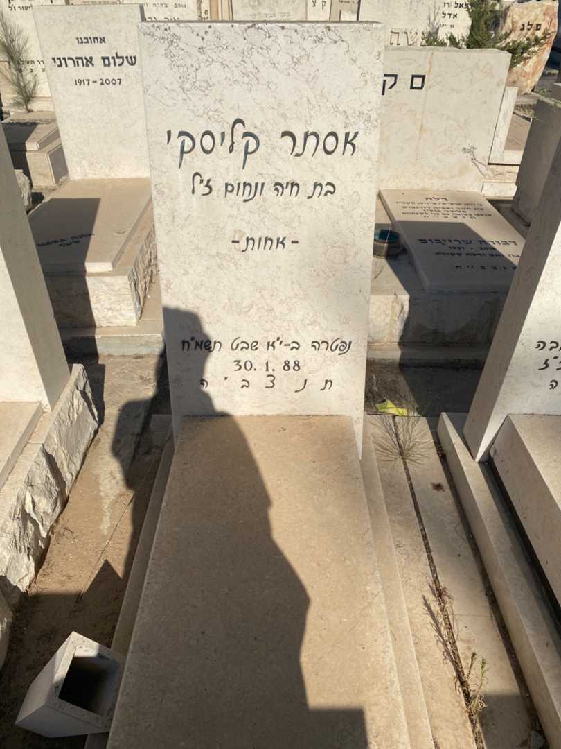 קברו של אסתר קליסקי. תמונה 1