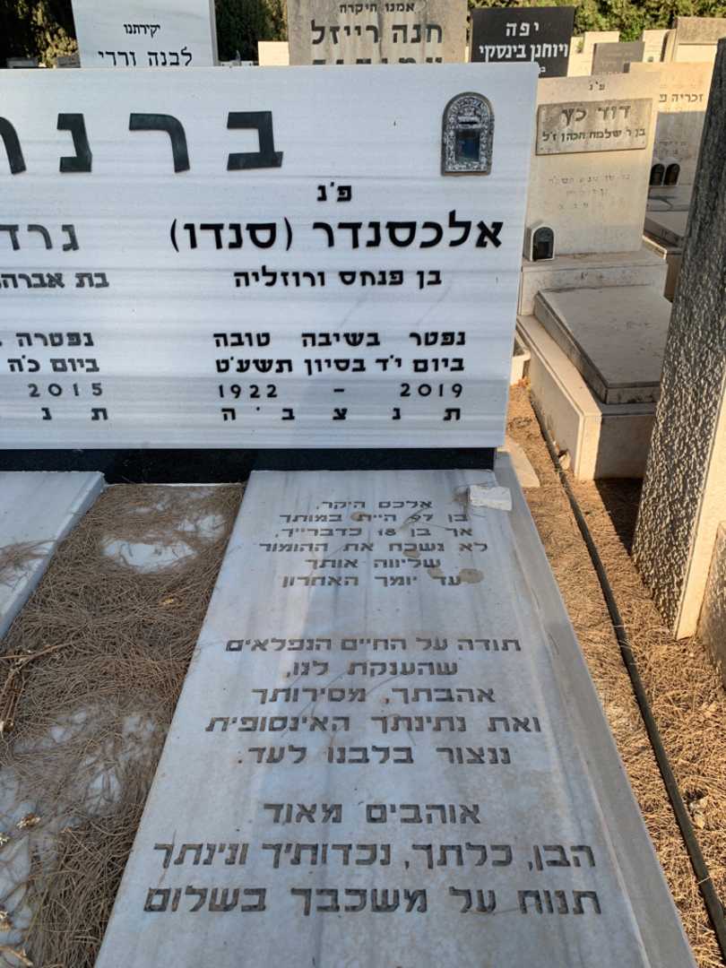 קברו של אלכסנדר "סנדו" ברנר. תמונה 2