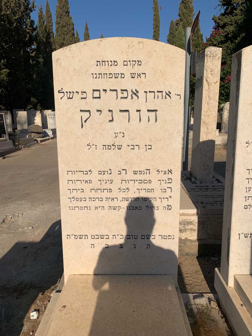 קברו של אהרן אפרים פישל הורניק
