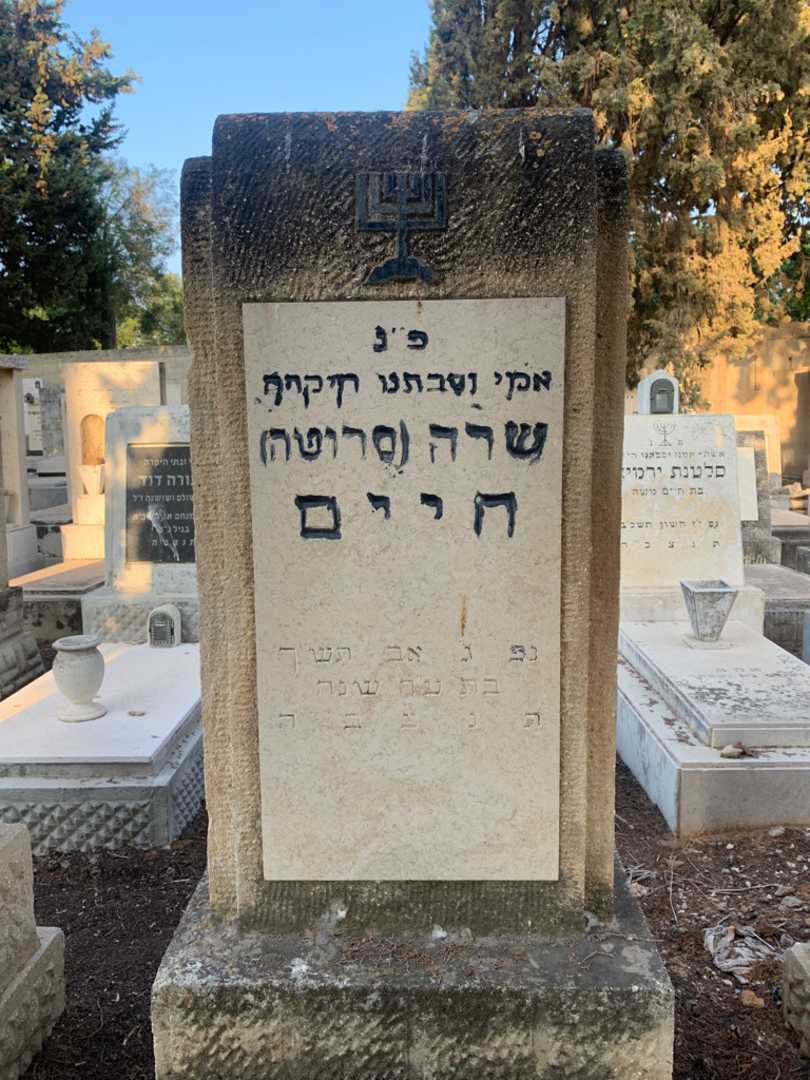 קברו של שרה "סרוטה" חיים