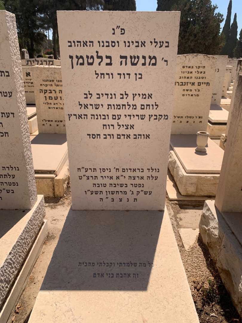 קברו של מנשה בלטמן. תמונה 1