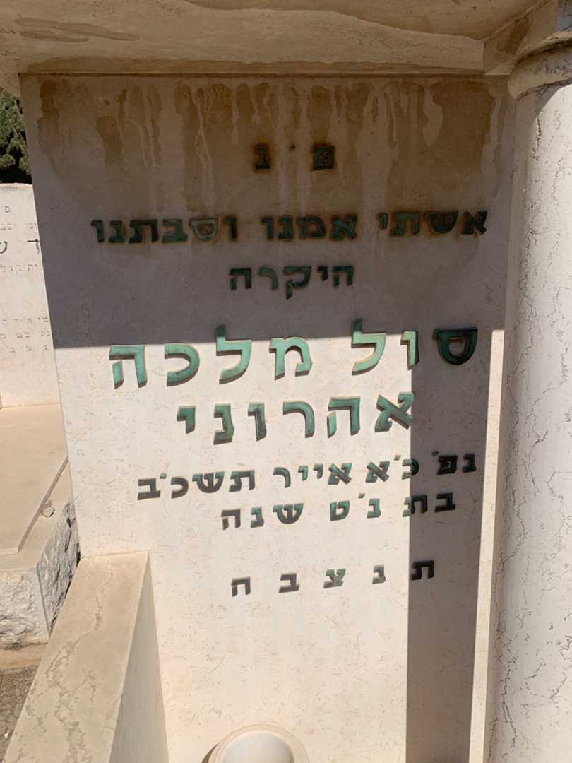 קברו של סול מלכה אהרוני. תמונה 3