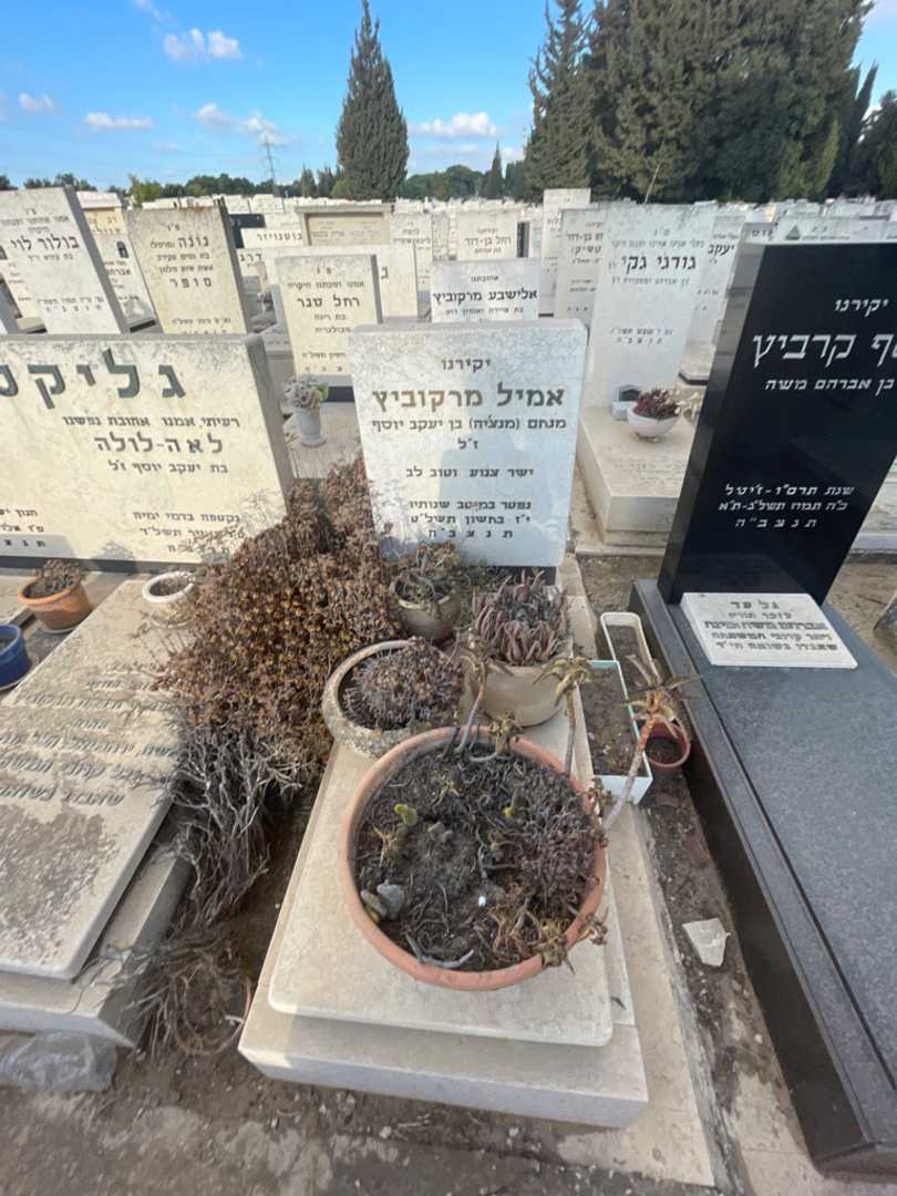 קברו של אמיל "מנחם (מנצ׳יה)" מרקוביץ