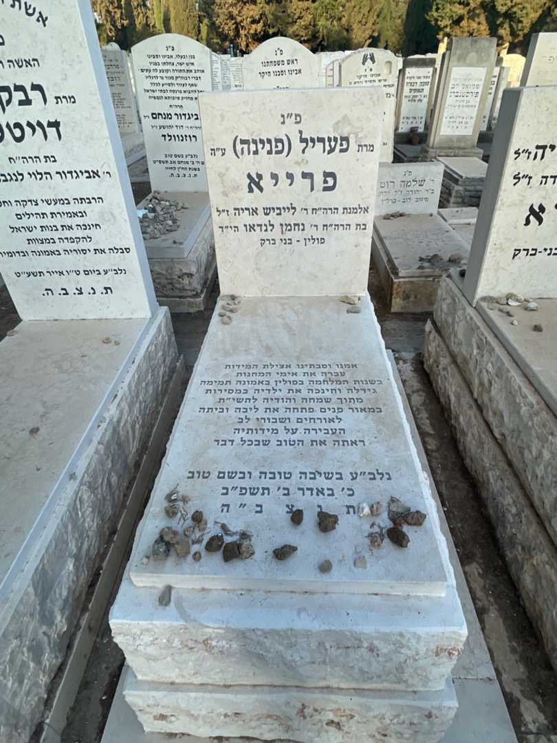 קברו של פעריל "פנינה" פרייא. תמונה 2