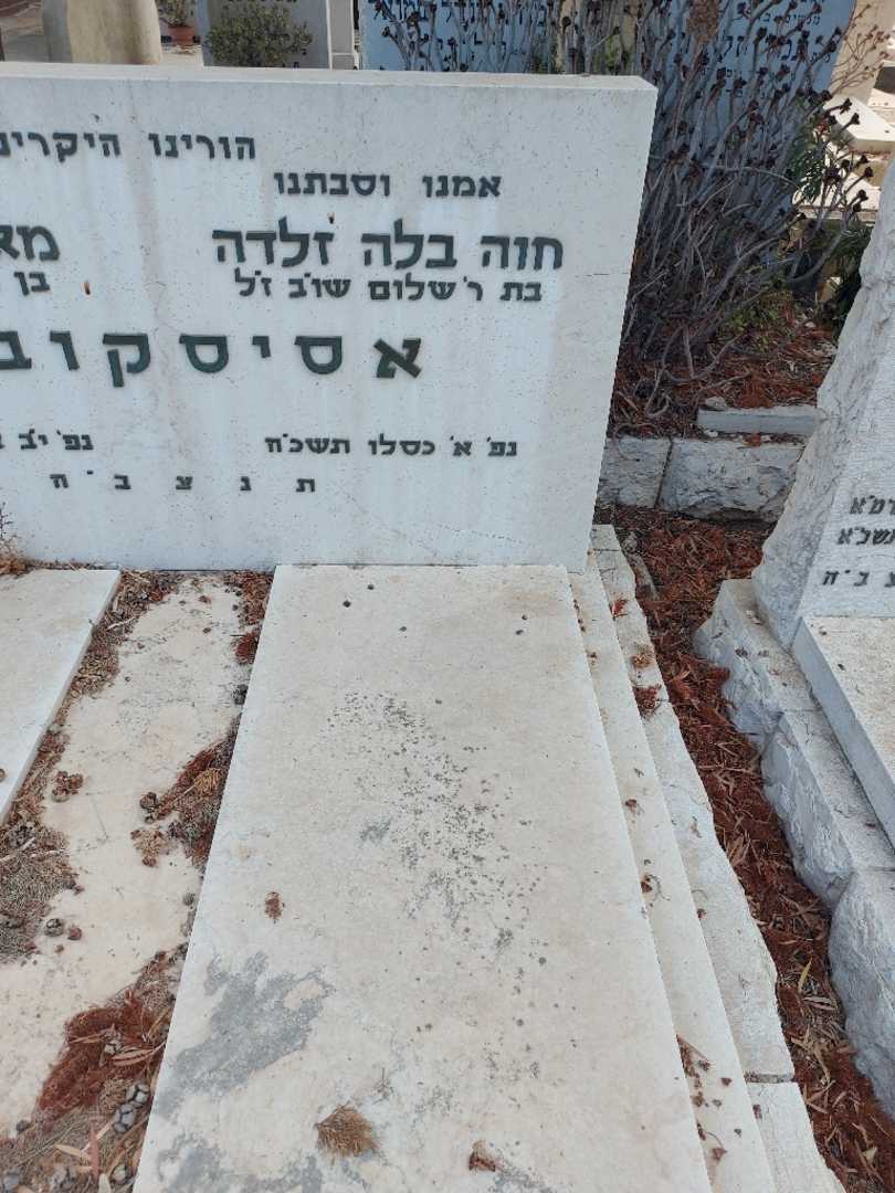 קברו של חוה בלה זלדה אסיסקוביץ. תמונה 2