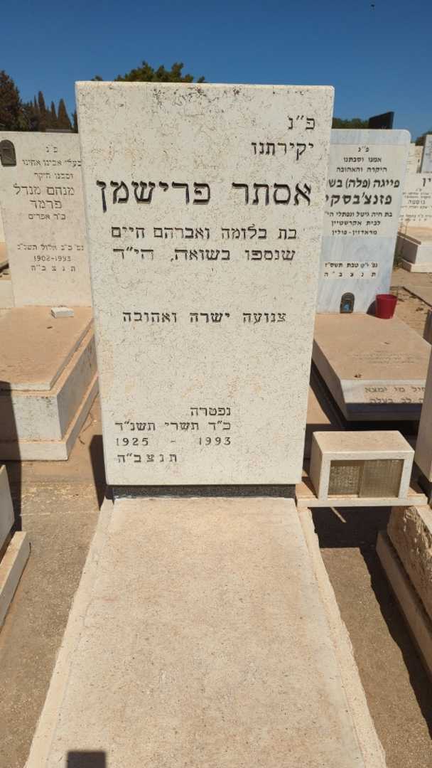 קברו של אסתר פרישמן. תמונה 1