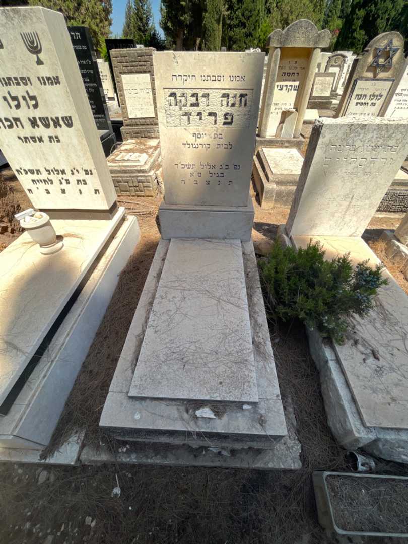 קברו של חנה רבקה פריד