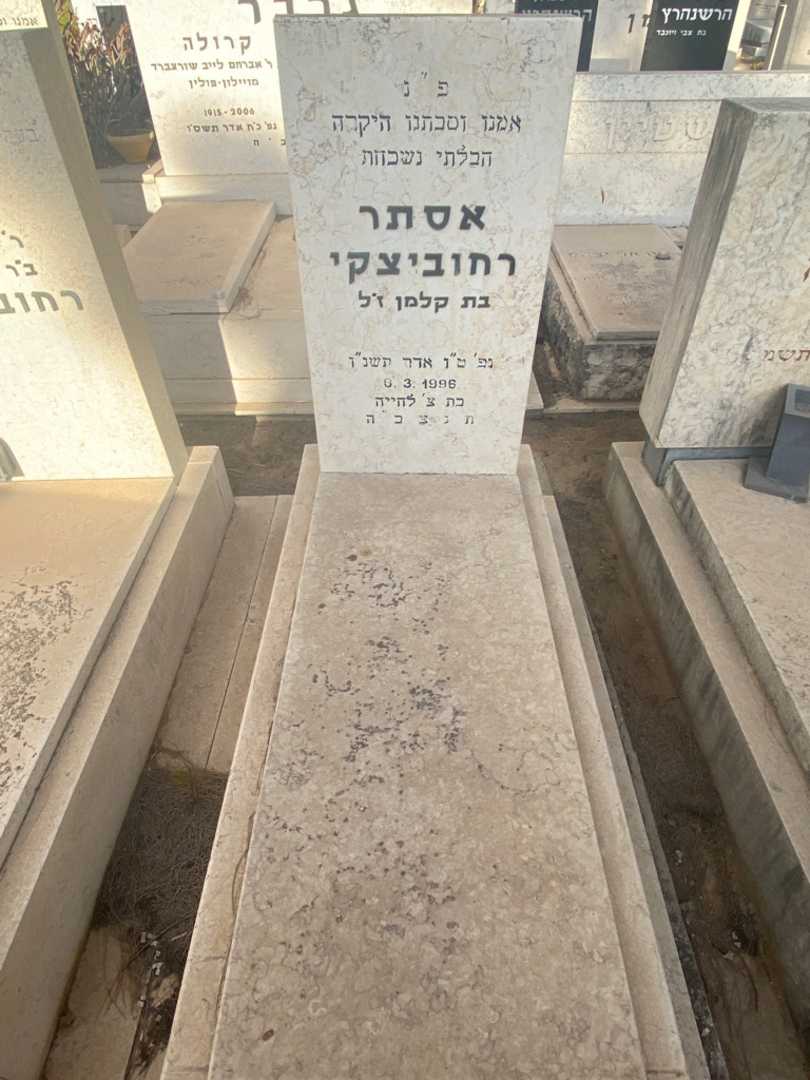 קברו של אסתר רחוביצקי. תמונה 1