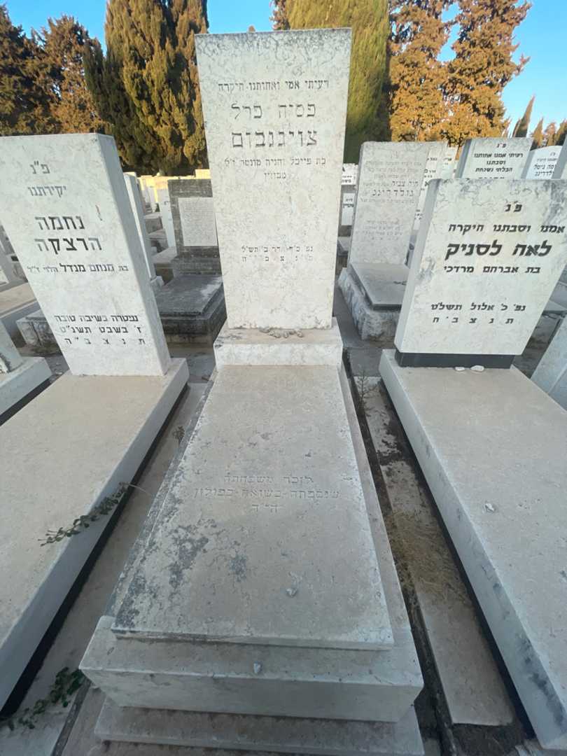 קברו של פסיה פרל צויגנבום