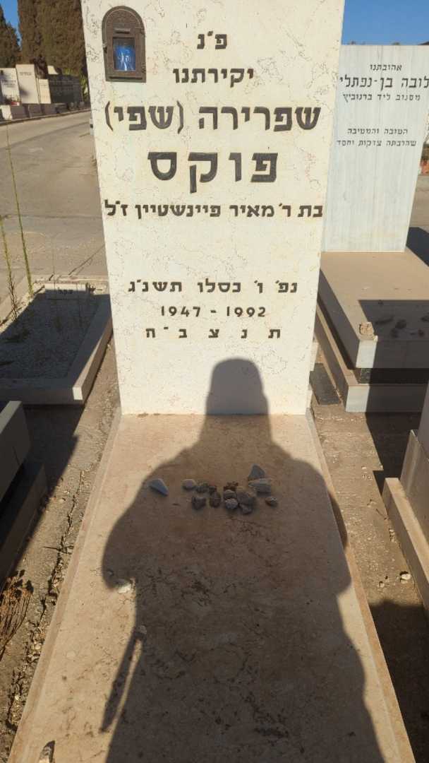 קברו של שפרירה "שפי" פוקס. תמונה 1