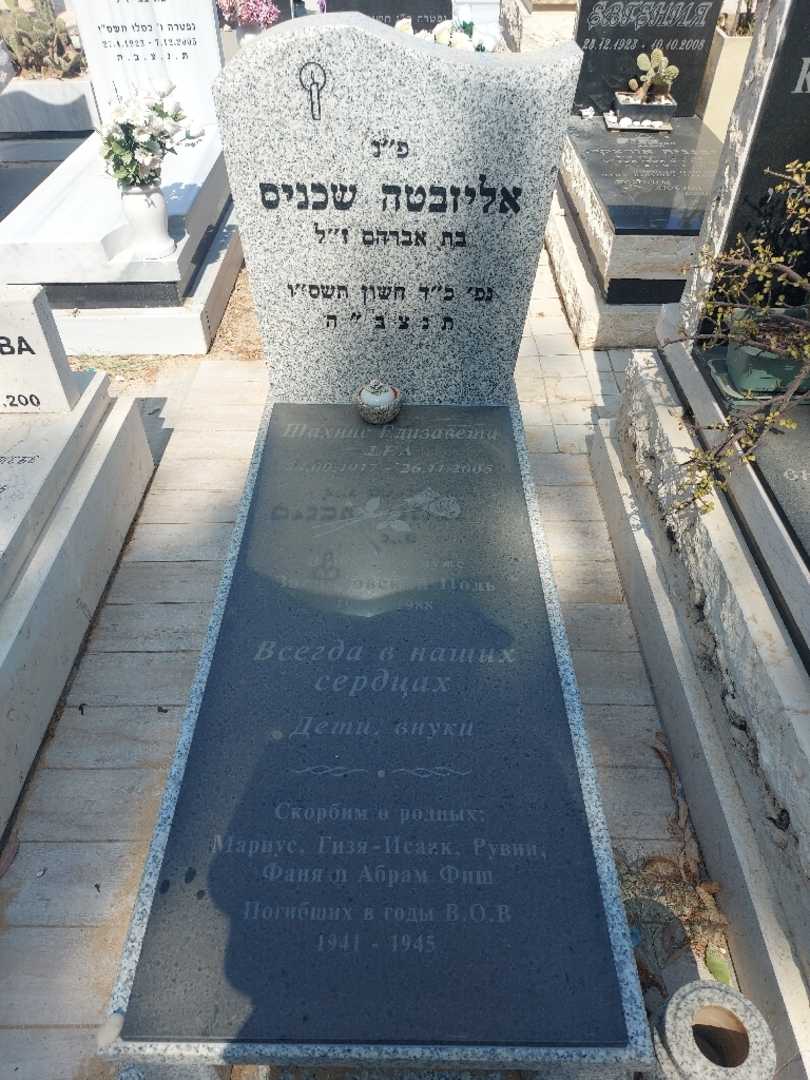 קברו של אליזבת שכניס. תמונה 1