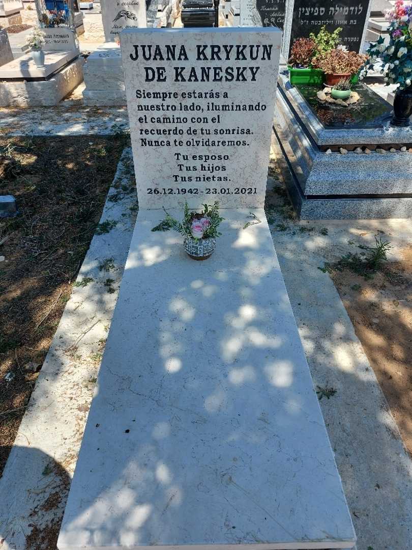 קברו של ג'ואנה קריקן קנבסקי. תמונה 1