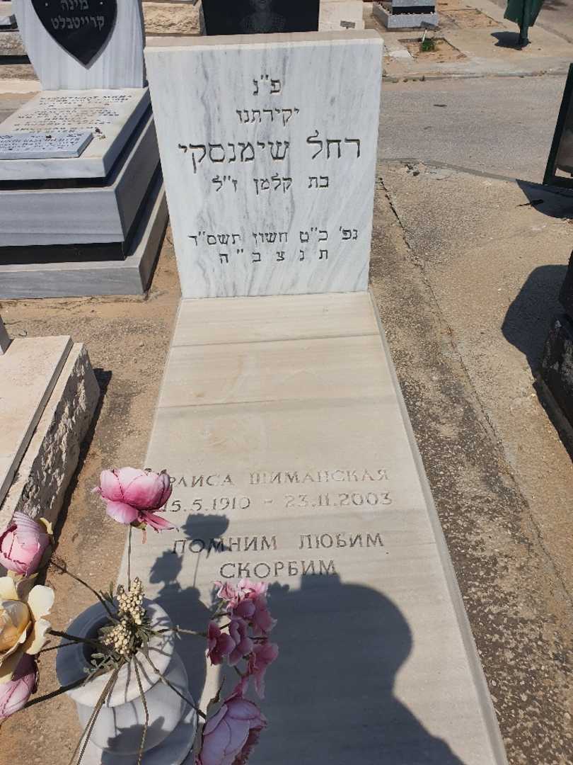 קברו של רחל שימנסקי. תמונה 1
