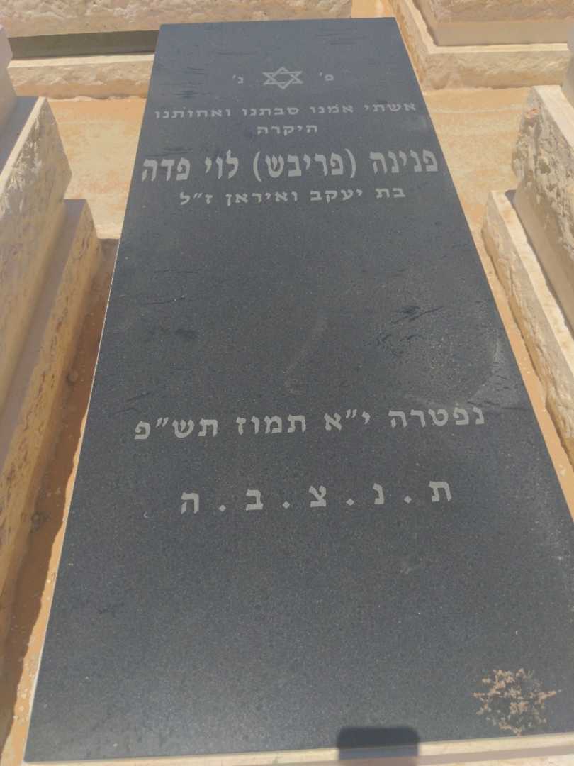קברו של פנינה לוי "פריבש" פדה. תמונה 1