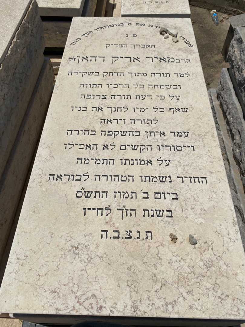 קברו של מאיר אריק דהאן. תמונה 1