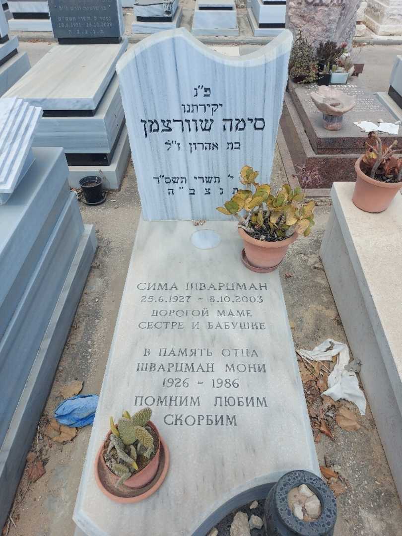 קברו של מונה שוורצמן. תמונה 1