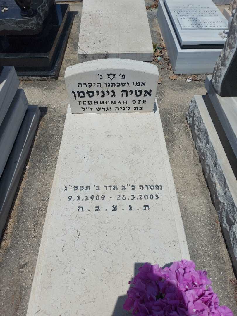 קברו של אטיה גייניסמן. תמונה 1