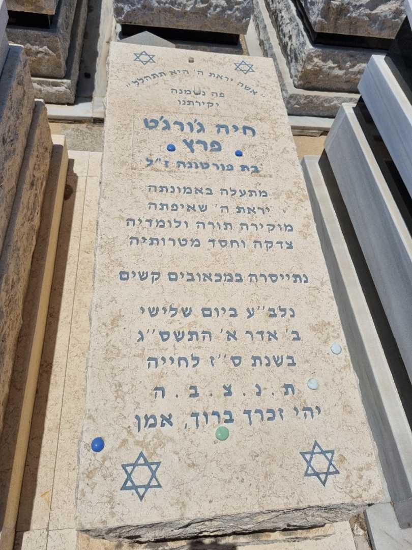 קברו של חיה ג'ורג'ט פרץ. תמונה 1