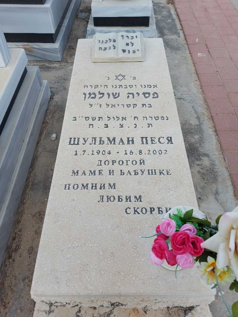 קברו של פסיה שולמן. תמונה 1