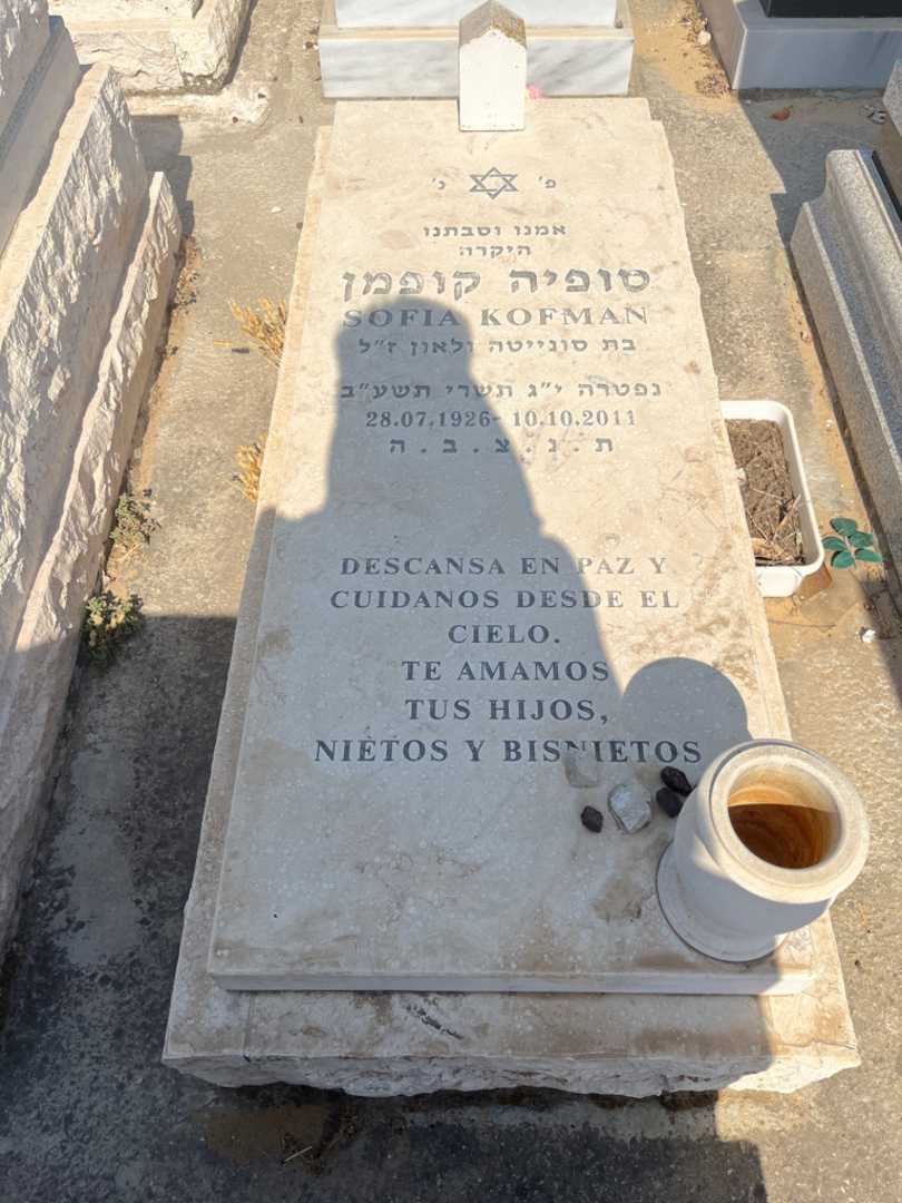קברו של סופיה קופמן סימקין. תמונה 1