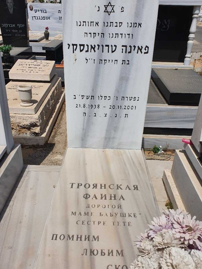 קברו של פאינה טרויאנסקי. תמונה 1