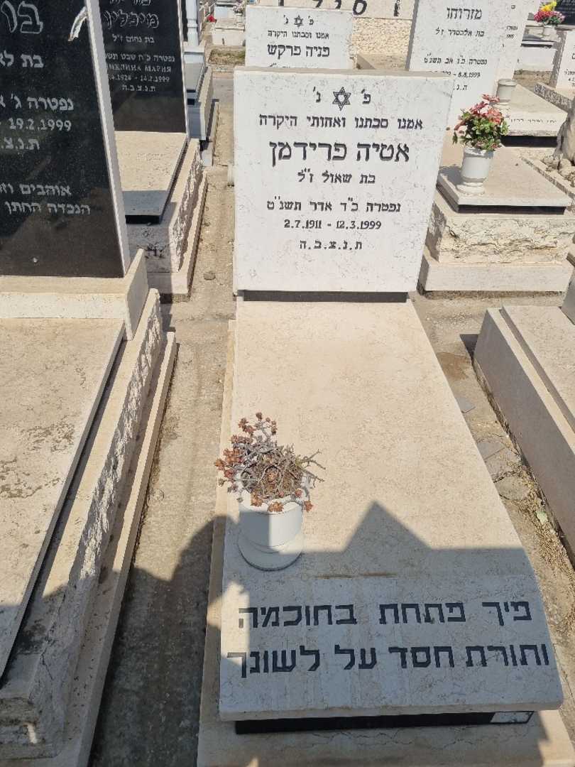 קברו של אטיה פרידמן. תמונה 1