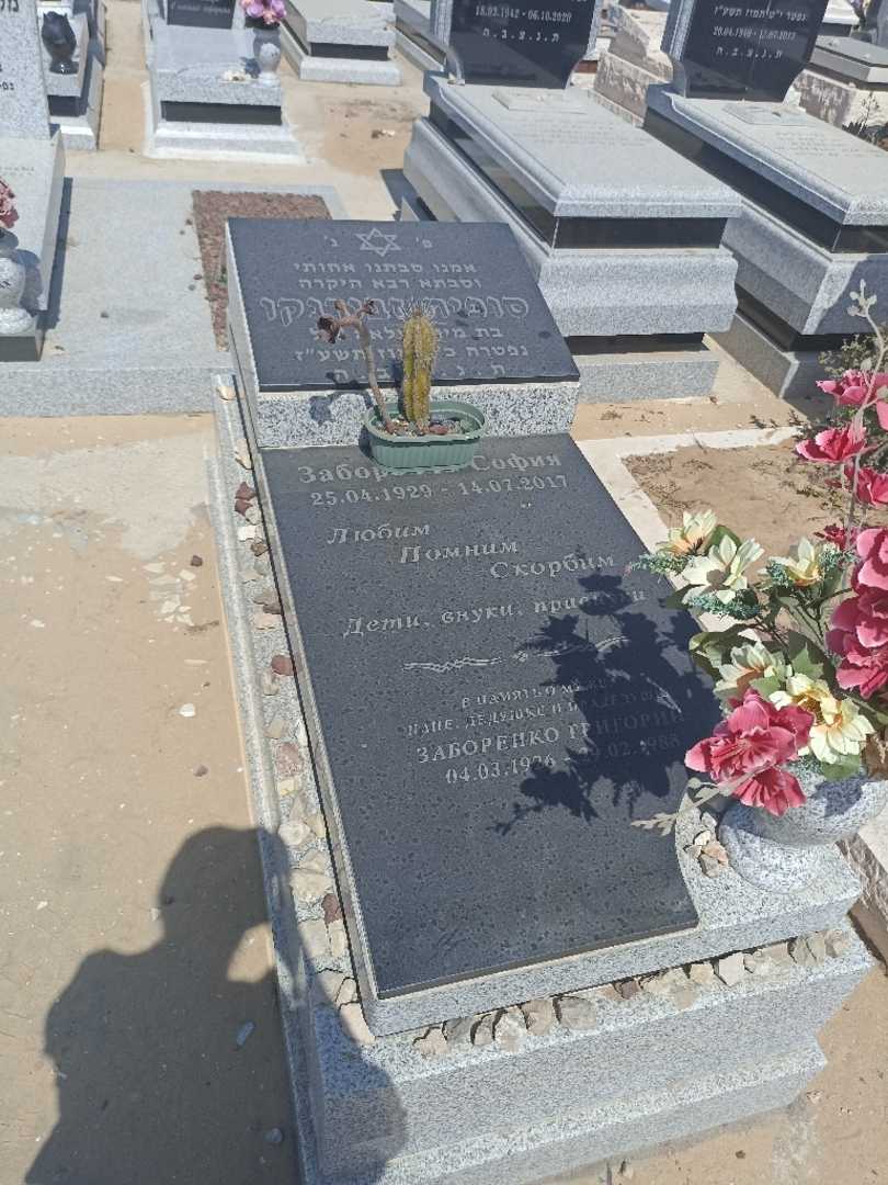קברו של סופיה זבורנקו. תמונה 2