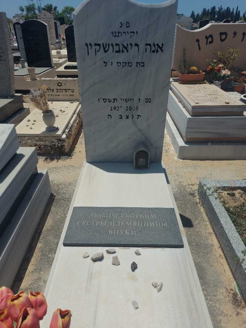 קברו של אנה ריאבושקין. תמונה 1
