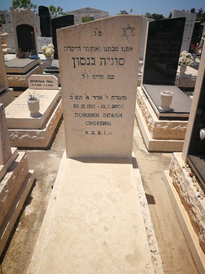 קברו של סוניה גנסון. תמונה 1