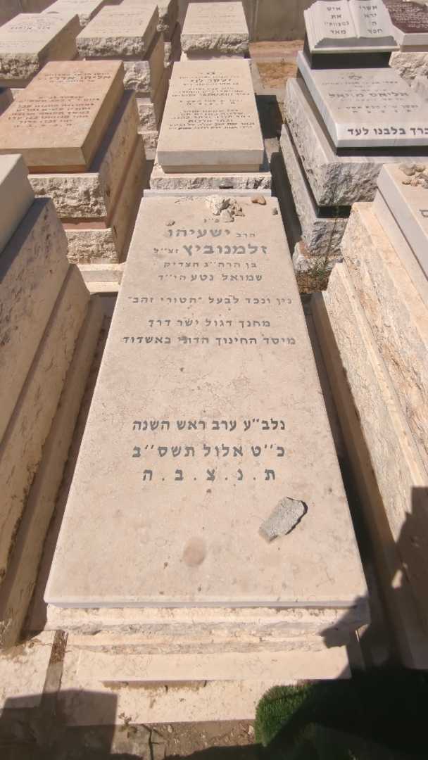 קברו של ישעיהו זלמנוביץ