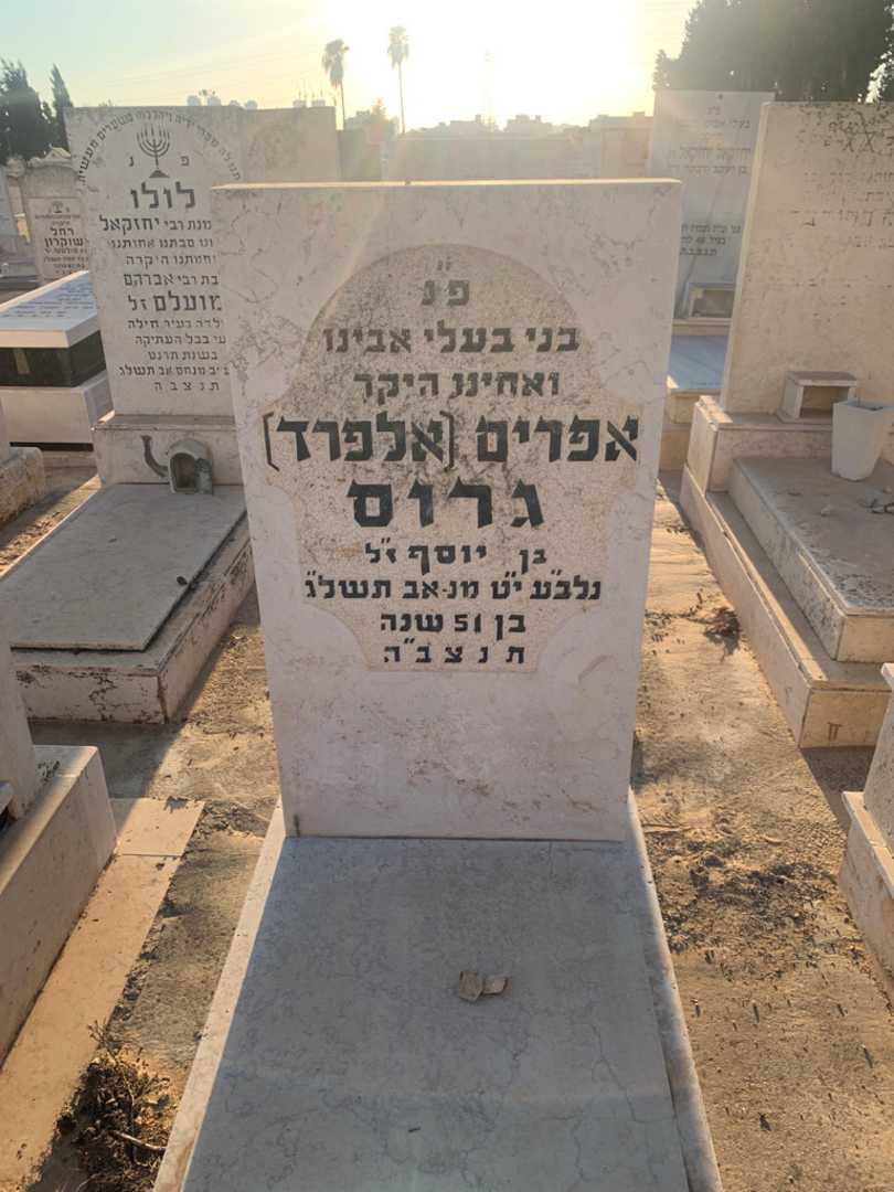 קברו של אפרים "אלפרד" גרוס