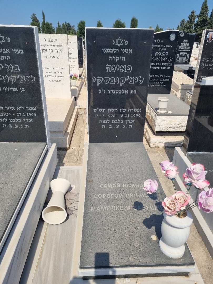 קברו של פאינה ליצ'קובסקי. תמונה 2