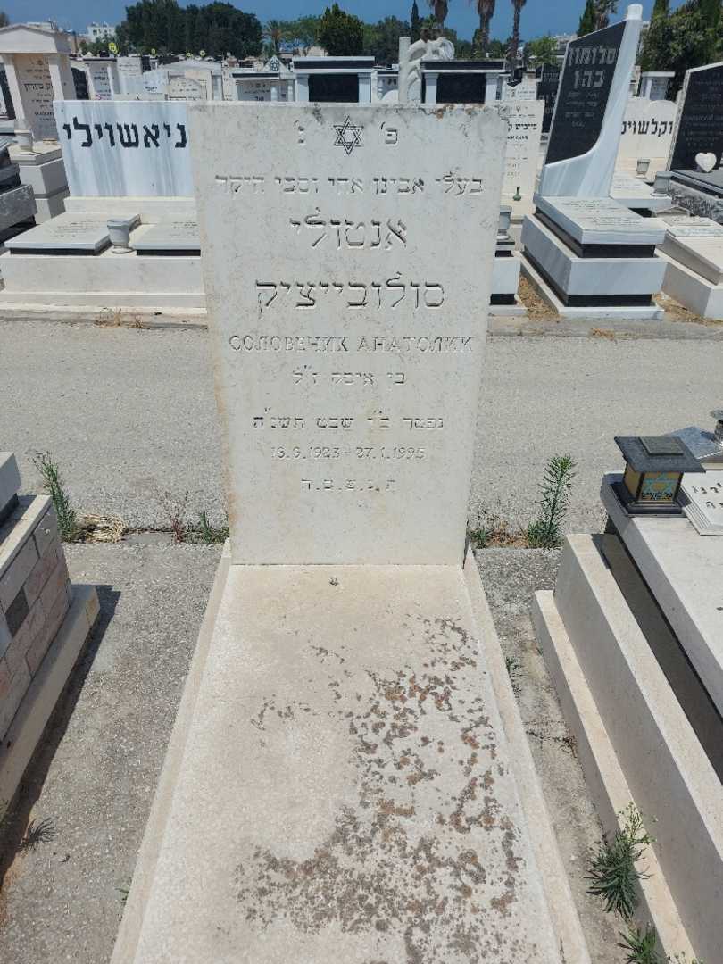 קברו של אנטולי סולובייציק. תמונה 1