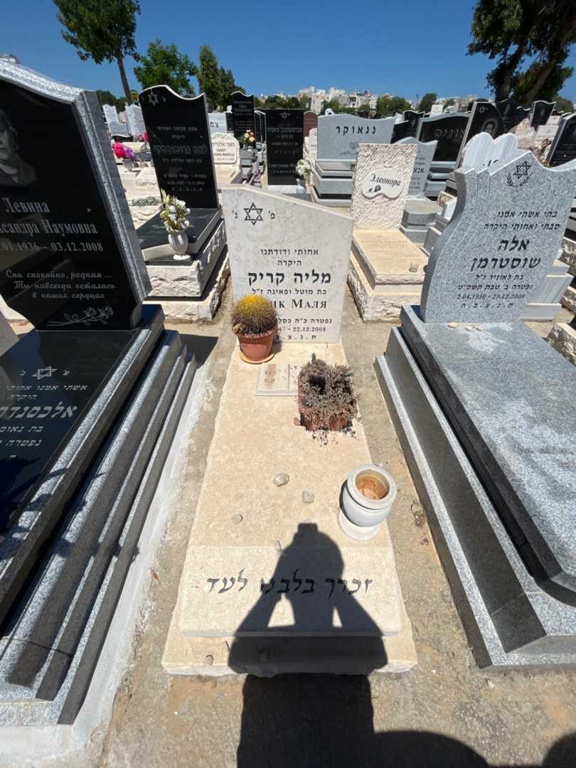 קברו של מליה קריק. תמונה 1