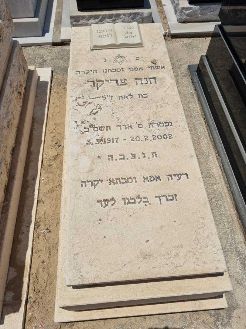 קברו של חנה צריקר. תמונה 1