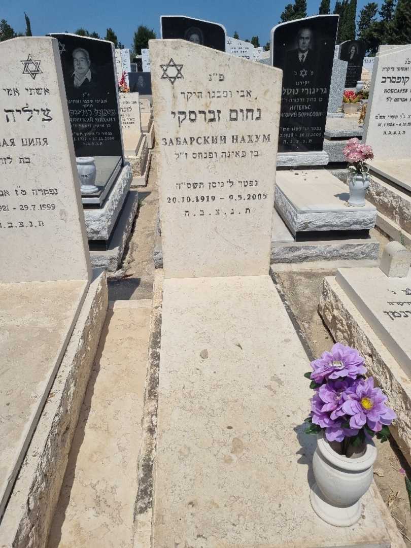 קברו של נחום זברסקי. תמונה 2