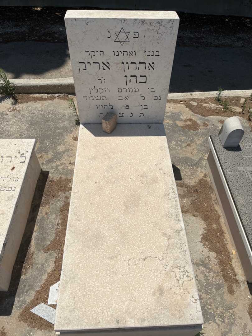 קברו של אהרון אריק כהן. תמונה 1