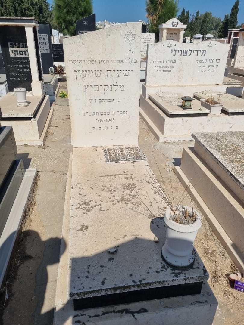 קברו של ישעיה שמעון מלנקיביץ. תמונה 1