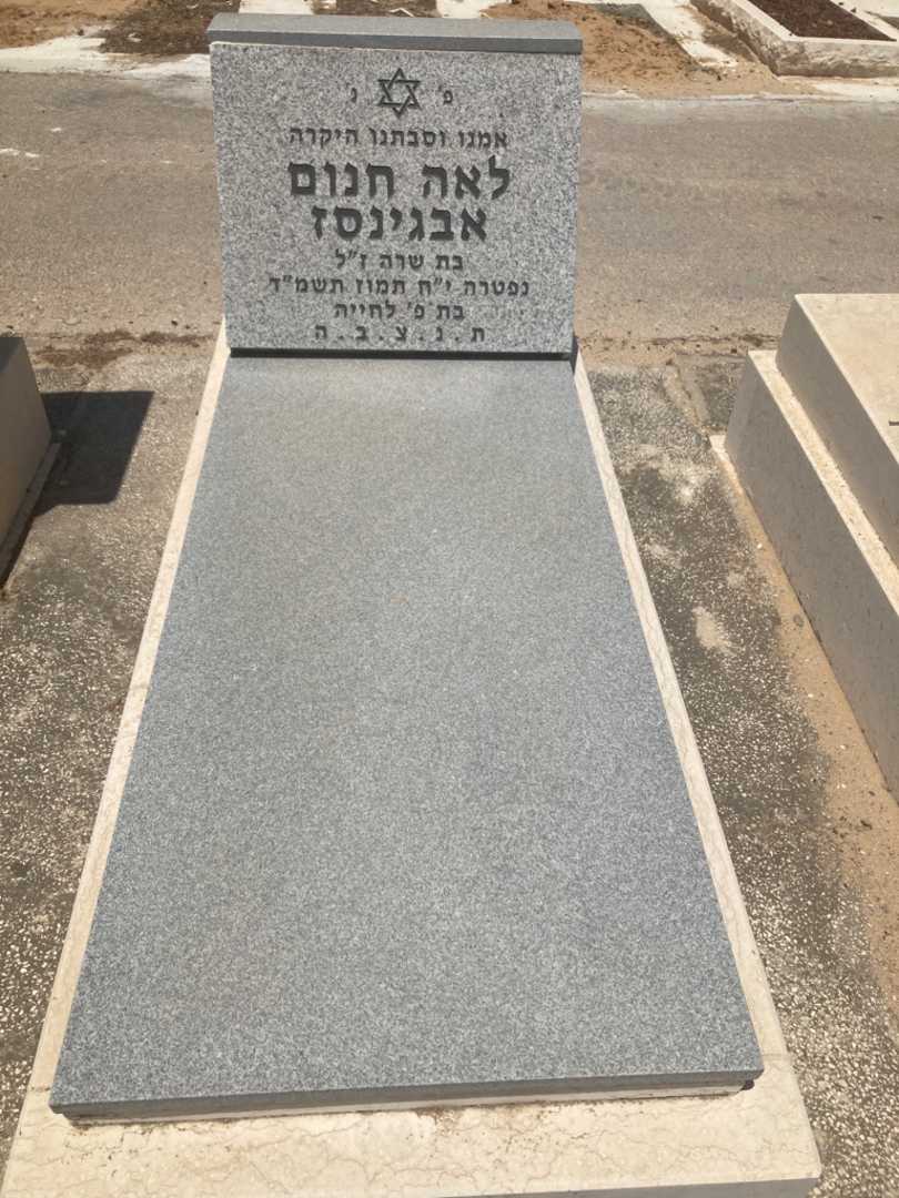 קברו של לאה חנום אבגינסז. תמונה 1