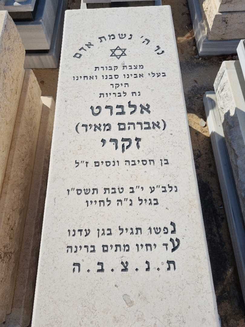 קברו של אלברט מאיר זקרי. תמונה 2