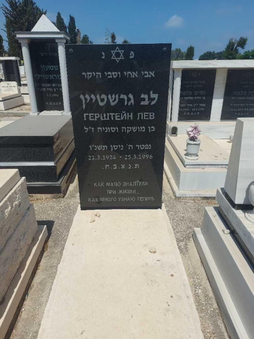 קברו של לב גרשטיין. תמונה 1