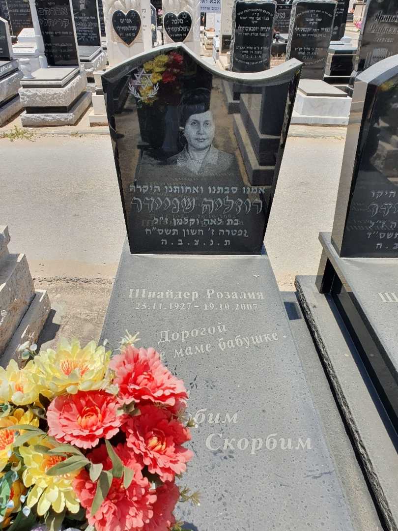 קברו של רוזליה שניידר. תמונה 1