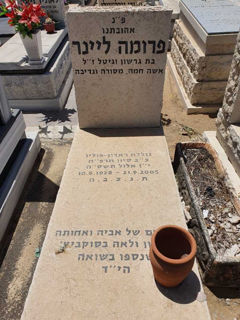 קברו של פרומה לינר. תמונה 1