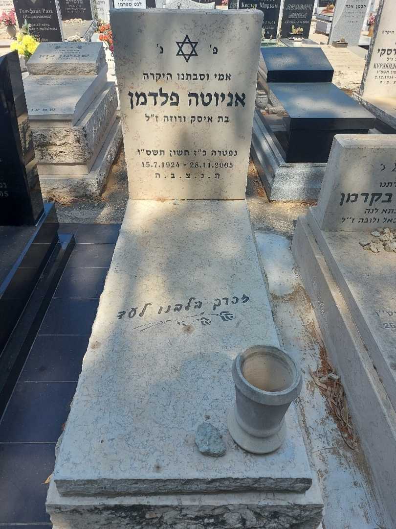 קברו של אניוטה פלדמן. תמונה 1