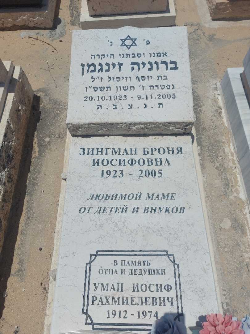 קברו של ברוניה זינגמן. תמונה 1
